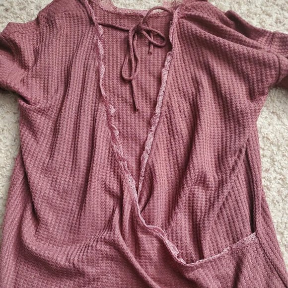 Bailey's Blossoms Mauve Pink Cardigan With Tie Fairycore Coquette Whimsygoth - Picture 3 of 7